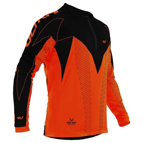 Camisa Ultra Bikes Ciclismo Max Dry Manga Longa Laranja Preto Tam P