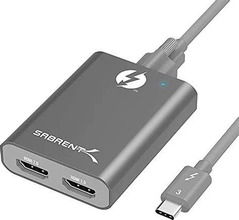 Sabrent Usb C To Dual Hdmi Adapter Hdmi Splitter Usb Type C To Hdmi