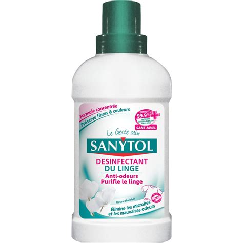 SANYTOL Désinfectant du linge anti odeurs fleurs blanches 11 lavages