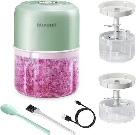 Rupohu Mini Tritatutto Elettrico Wireless Verde Potente Tritatutto