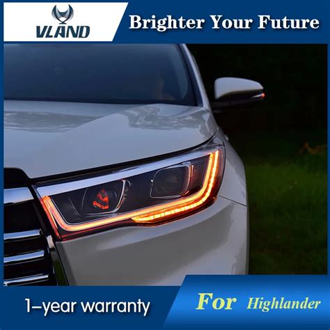 Car Styling For Toyota Highlander Led Strip Headlights