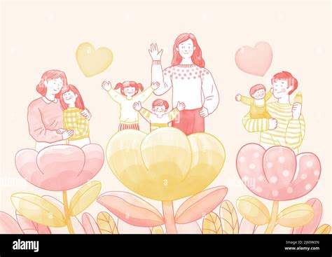 color pencil drawing of happy family Stock Vector Image & Art - Alamy