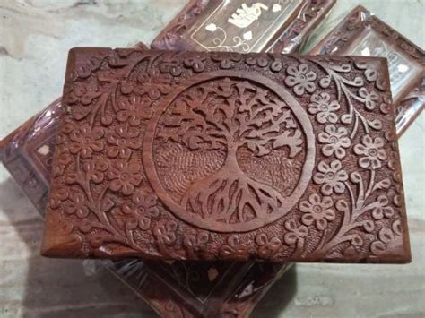 Sheesham Wood Rectangular Wooden Carving Jewellery Box For Home At Rs