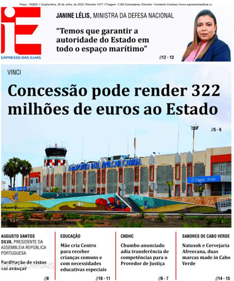 Expresso Das Ilhas Jul Jornais E Revistas Sapo Pt