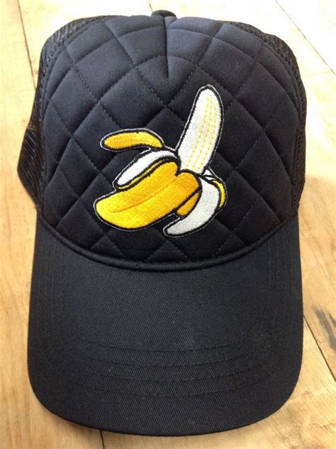 Black Quilted With Black Mesh Trucker Hat With Banana Patch By