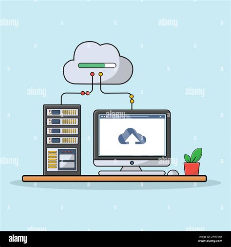 Data Transferring To The Server Concept Vector Illustration Stock