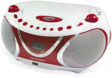 Metronic 477117 Radio Lecteur CD MP3 Portable Cherry Avec Port USB