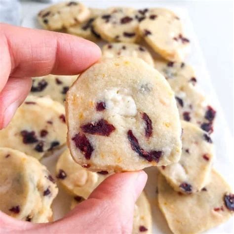 Cranberry Orange White Chocolate Shortbread Cookies Amy S Delicious Mess