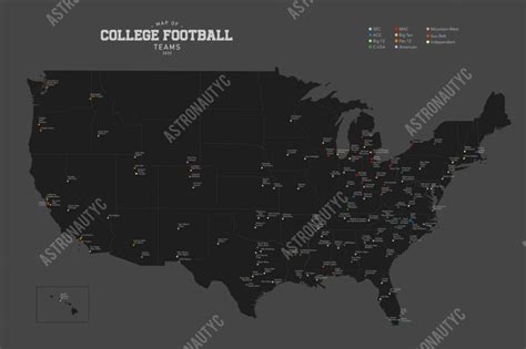 Made a map of College Football teams for the current season. : r/mapmaking