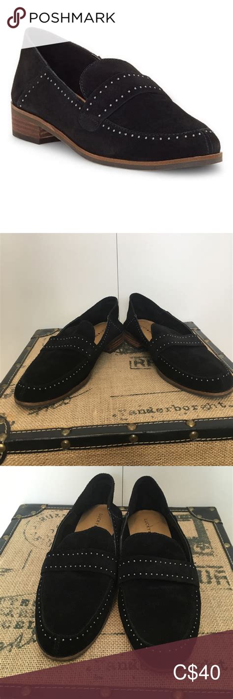 Lucky Brand Black Crestan Studded Suede Loafer Suede Loafers Lucky