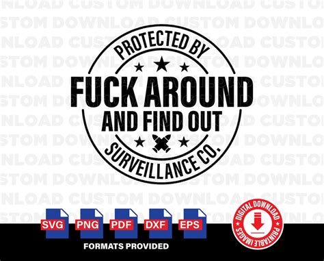 Protected By Fuck Around And Find Out Surveillance Svg Png Pdf Dxf Eps 2nd Amendment Gun