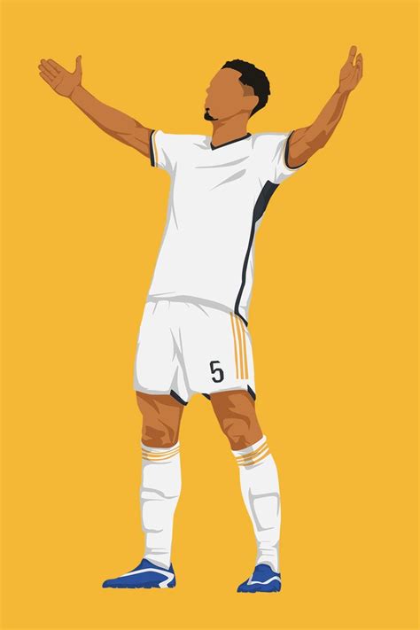 Jude Bellingham In Minimalist Drawing Style Soccer Artwork Football