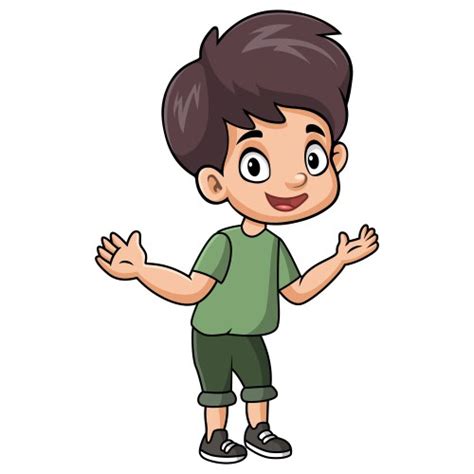 Cute Happy School Boy Cartoon Royalty Free Vector Image