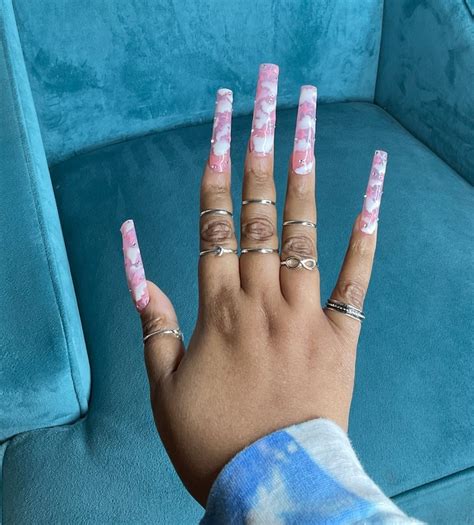 Pink Skies Press On Nails Xxxl Pink Nails Cloud Nails Bling Etsy