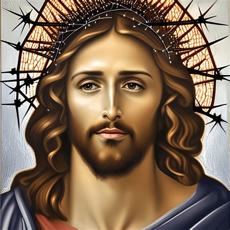 Jesus Portrait With Crown Of Thorns Hyper Creative Fabrica