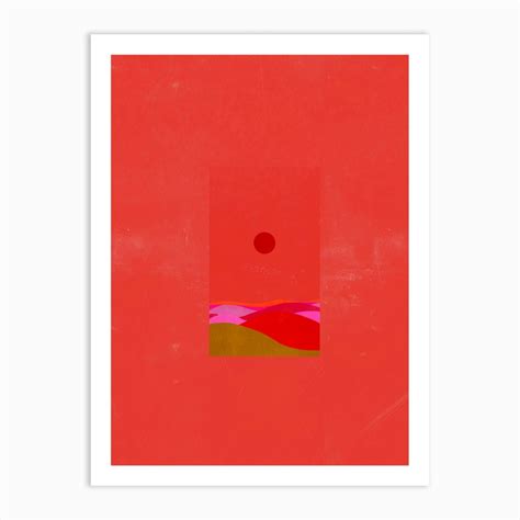 Abstract Landscape Minimalist Red Art Print by The Finch Studio - Fy