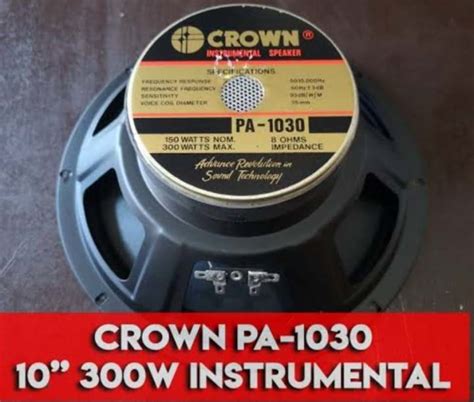 CROWN PA 1030 10 PROFESSIONAL INSTRUMENTAL SPEAKER 300W Lazada PH