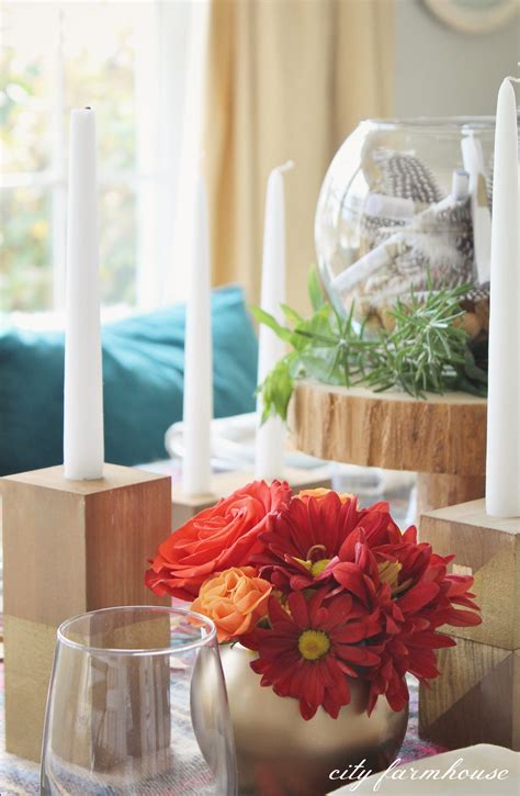 Modern Rustic DIY Candle Holders + Thanksgiving Table