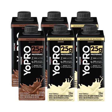 Pack 6 Unidades YoPRO Baunilha Chocolate 25G Protein 250ml Submarino