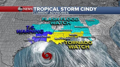 Year Old Dead As Tropical Storm Cindy Bears Down On The Gulf Coast