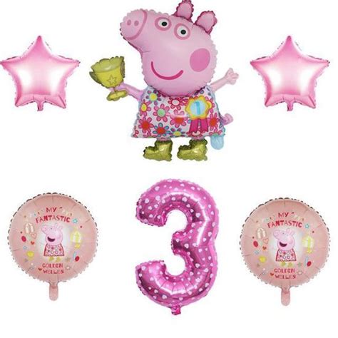 BALLON DECORATIF Pink Set 3 Ballons Peppa Pig En Aluminium Pour