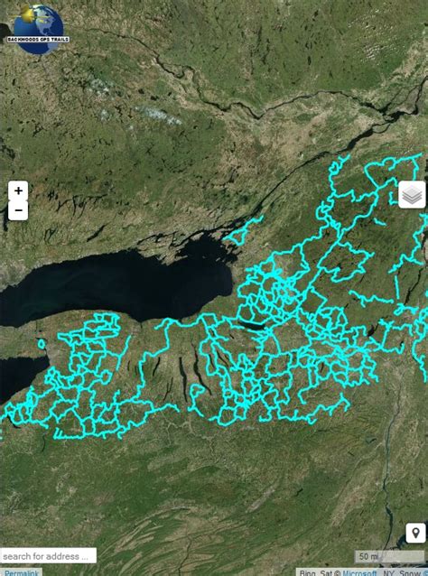 NY Snowmobile Trail Map for Garmin - Backwoods GPS Trails