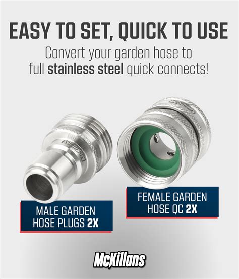 Mckillans Stainless Steel Garden Hose Quick Connects Ght