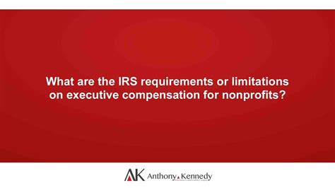 What Are The Irs Requirements Or Limitations On Executive Compensation For Nonprofits Youtube