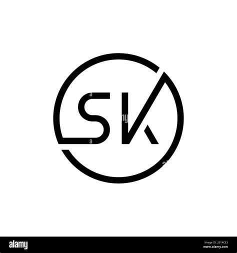 Initial Circle SK Letter Logo Design Vector Template Abstract Letter