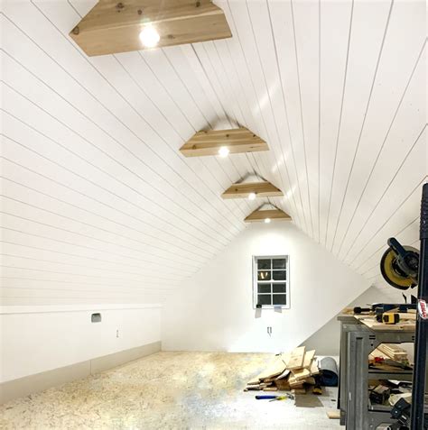 Wood Shiplap Vaulted Ceiling | Shelly Lighting