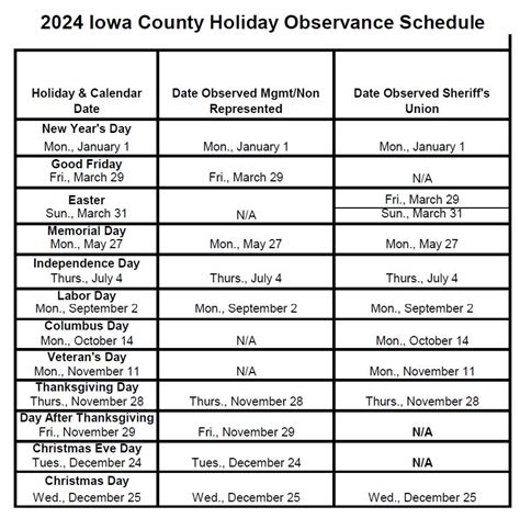 Welcome To The Official Website Of Iowa County Wi Holiday Calendar