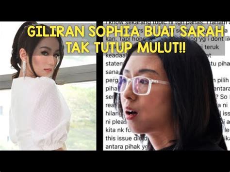 Giliran Sophia Albarakbah Pula Tampil Buka Mulut Kali Ini Sophia Buat