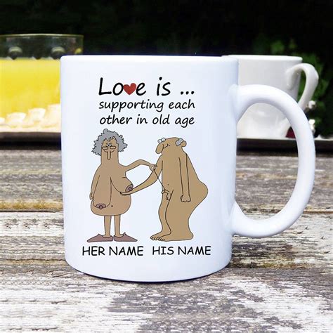 Personalized Mug Love Is Supporting Each Other In Old Age Etsy