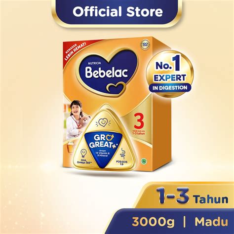 Jual Bebelac 3 Madu Susu Pertumbuhan Bubuk 3000 GR Shopee Indonesia