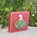 Green Ornament On Red Block For Christmas Noel Shelf Desk Office