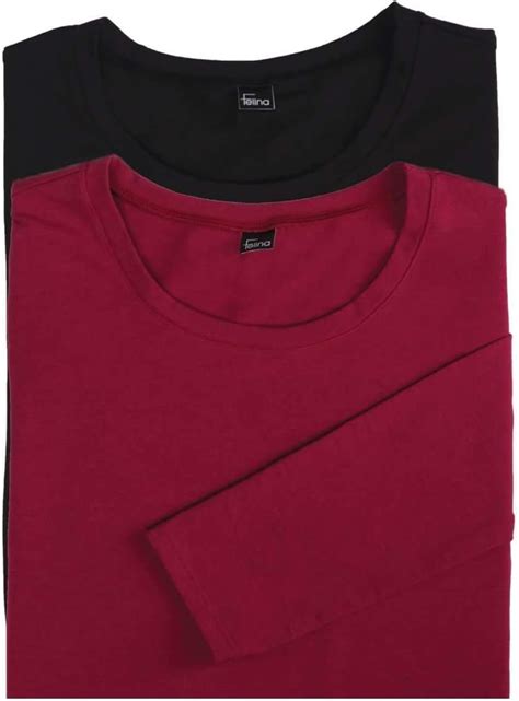 Felina Key Item Long Sleeve Crew Neck Tee Cotton And Modal At Amazon