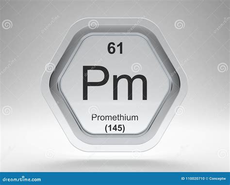 Promethium Symbol Hexagon Frame Stock Illustration - Illustration of ...