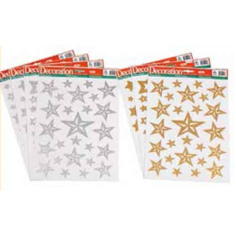 Assortimento Buste X Cm Vetrofanie Stelle Glitterate Oro E