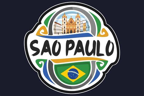 Sao Paulo Brazil Flag Travel Souvenir Sticker Logo Badge Stamp Emblem