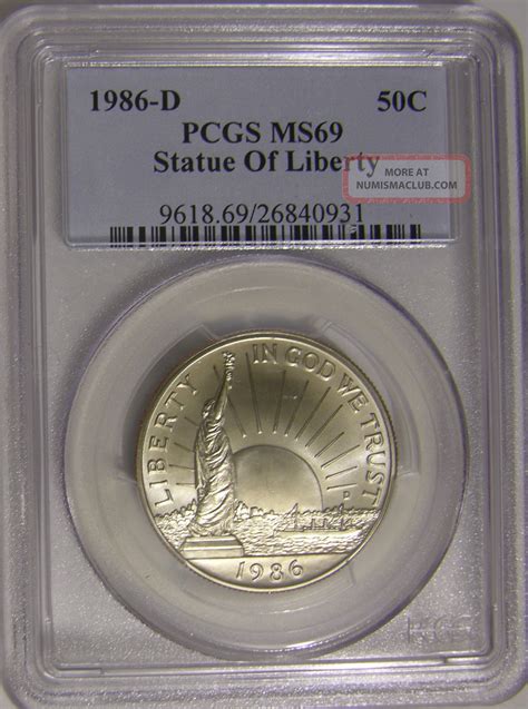 D Statue Of Liberty Commemorative Fifty Cent Pcgs Ms Ah