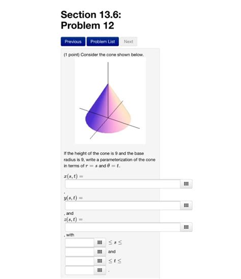 Solved Consider The Cone Shown Below If The Height Of The Chegg