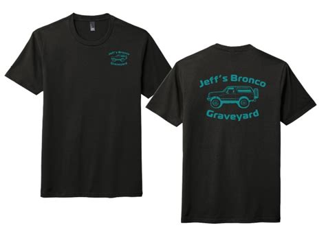 Jeffs Bronco Graveyard Black/Teal Throwback T-Shirt-Broncograveyard.com