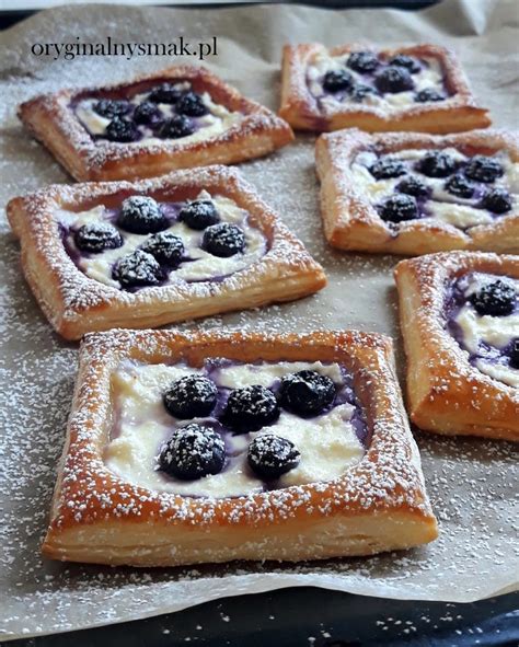 Ciastka francuskie z serem i borówkami Oryginalny smak