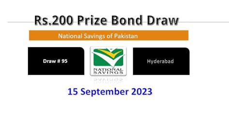 Rs Prize Bond List September Draw No Hyderabad Results