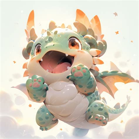 Free Photo | Adorable baby anime dragon illustration