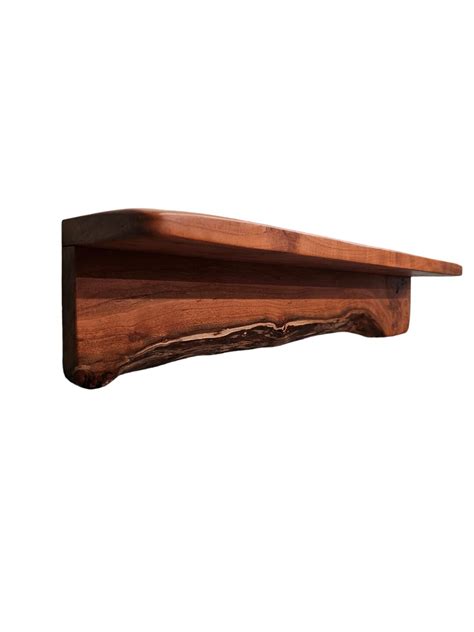 Solid Cherry Wall Shelf Rustic Live Edge 24 Inches Etsy