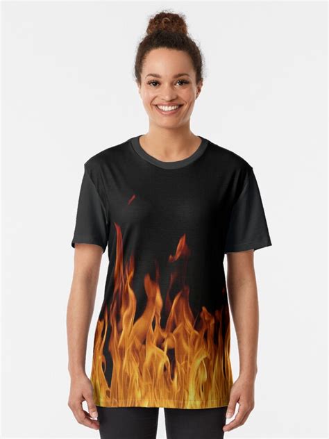 Flaming Red Orange Fire Graphic T Shirt For Sale By Spookshowdesign Redbubble Flaming