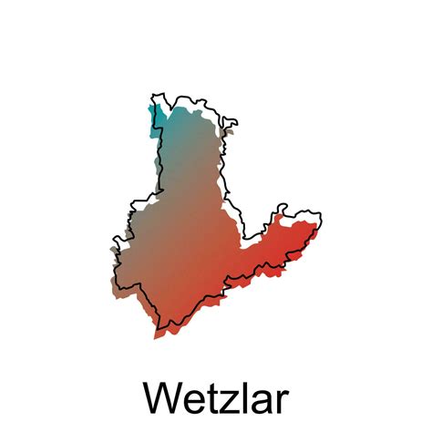 Map Of Wetzlar City Modern Colorful Design Illustration Vector Design