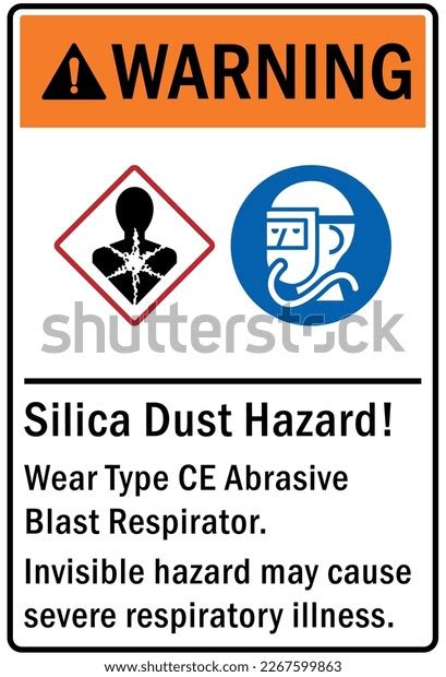 Silica Dust Hazard Sign Labels Stock Vector Royalty Free