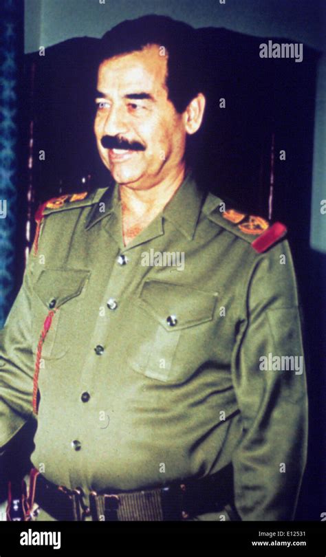 Iraqi Dictator Saddam Hussein In Uniform 1991 Stock Photo 69504037 Alamy